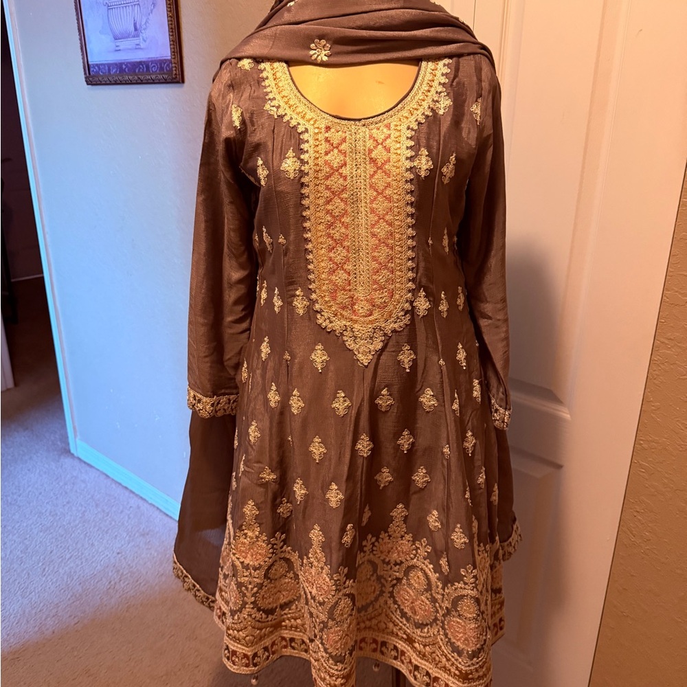 Heavy Embroidered Pakistani frock style shalwar Kameez